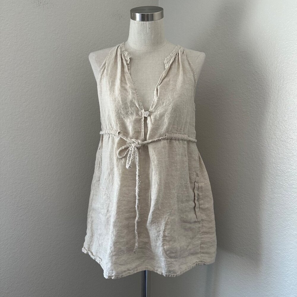 Matteo Los Angeles Halter Tunic Belted V Neck Sleeveless Lightweight Minimalist